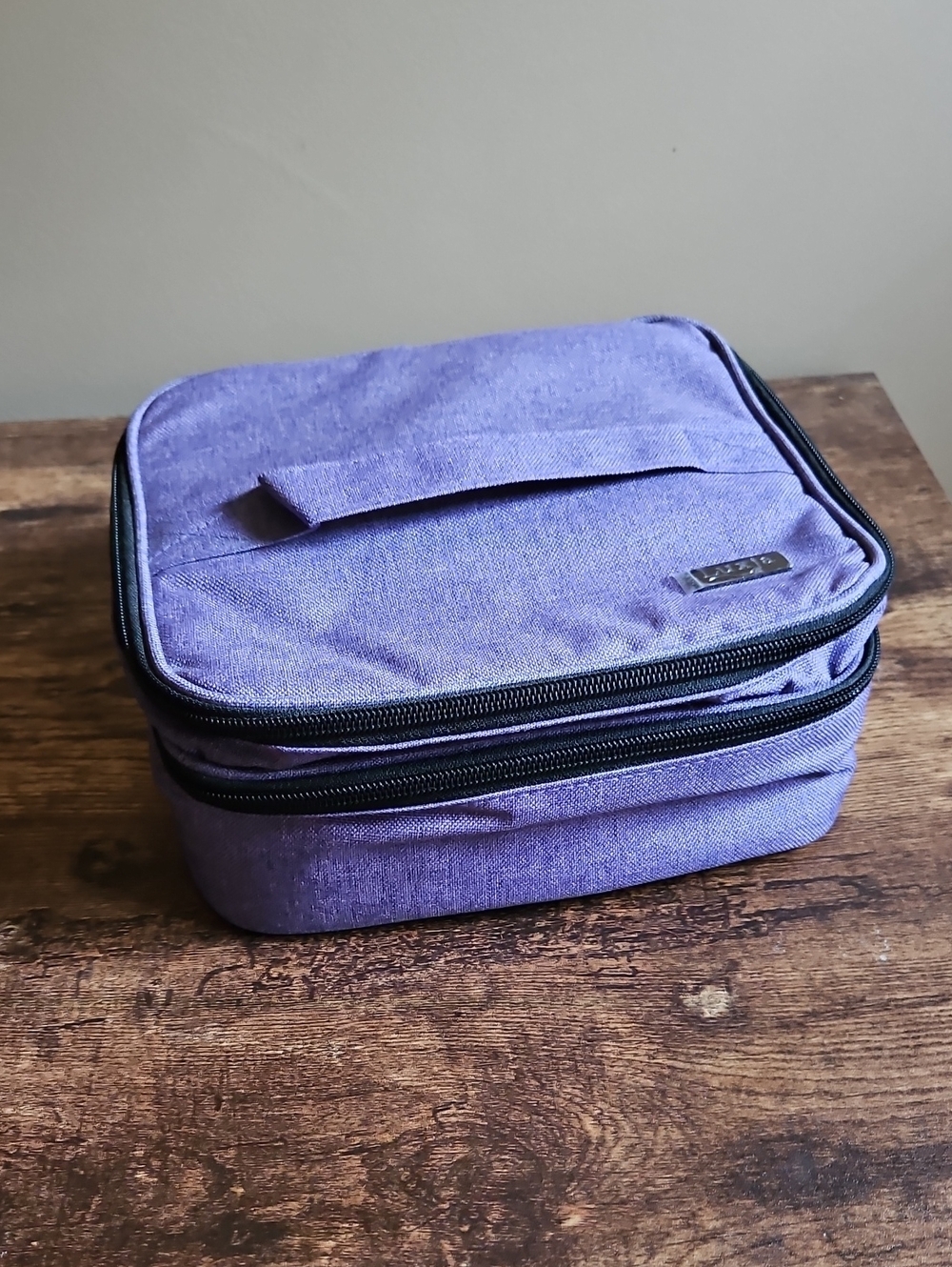 Luxja Double-Layer Travel Carrying Case for Nail polish/Oils/Cosmetics In Purple